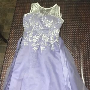 Purple and white flowy dress